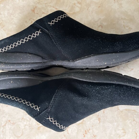 Clarks Collection Sz 10 Roseville Echo Black Suede Clog - Picture 8 of 11